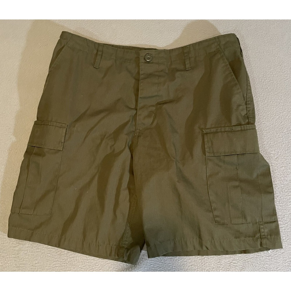Rapdom Tactical Gear Mens Ripstop Cargo Shorts 38‎ Green Khakis Pockets